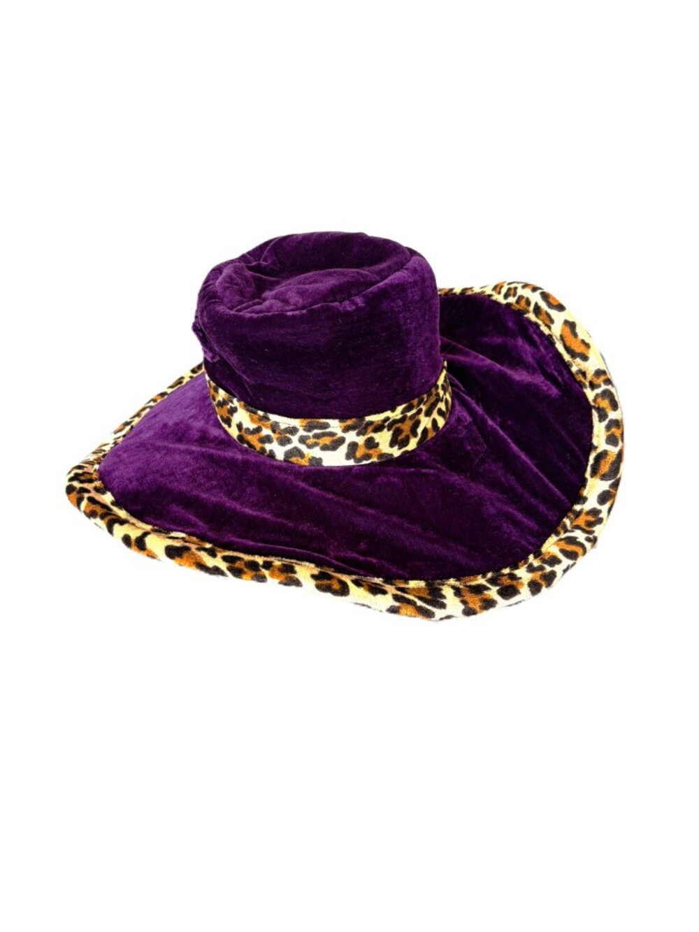70’s Style Purple Velvet Pimp Big Daddy Hat Vtg